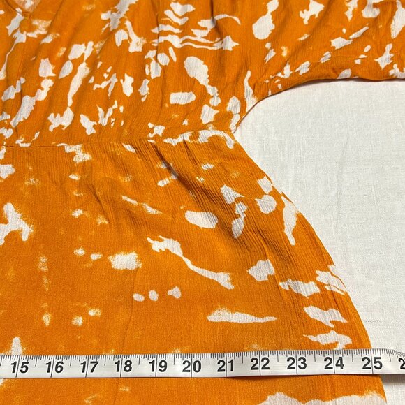 Studio Untold Women's Maxi Dress Orange Boho 3/4 Sleeve V-Neck Pullover Size 14 - Picture 10 of 11